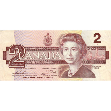 Canada - Pick 94b_1 - 2 dollars - Série BGD - 1986 (1988) - Etat : TB+