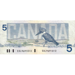 Canada - Pick 95a_2 - 5 dollars - Série EOL - 1986 - Etat : TB+