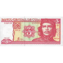 Cuba - Pick 127b - 3 pesos - Série FB 14 - 2005 - Etat : NEUF