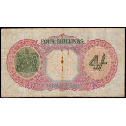 Bahamas - Pick 9b - 4 shillings - Série A/4 - 1941 - Etat : B+ à TB-