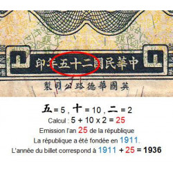 Chine - Central Bank of China - Pick 219a - 50 yüan - Série A/V L - 1936 - Etat : TB-