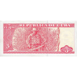 Cuba - Pick 127b - 3 pesos - Série FB-14 - 2005 - Etat : SUP
