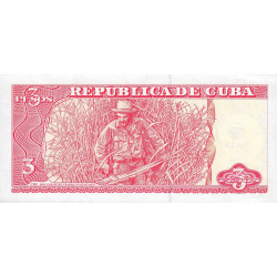 Cuba - Pick 127b - 3 pesos - Série FB-14 - 2005 - Etat : SPL