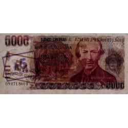 Argentine - Pick 321 - 5 australes sur 5'000 pesos argentinos - Série B - 1985 - Etat : NEUF