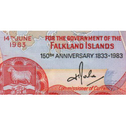 Falkland (îles) - Pick 12a - 5 pounds - Série A - 14/06/1983 - Commémoratif - Etat : NEUF