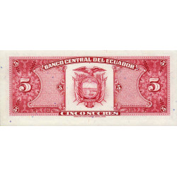 Equateur - Pick 113d_1 - 5 sucres - Série IA - 22/11/1988 - Etat : NEUF