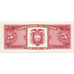 Equateur - Pick 113d_2 - 5 sucres - Série IB - 22/11/1988 - Etat : NEUF