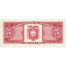 Equateur - Pick 113d_3 - 5 sucres - Série IC - 22/11/1988 - Etat : NEUF