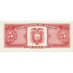 Equateur - Pick 113d_4 - 5 sucres - Série ID - 22/11/1988 - Etat : NEUF
