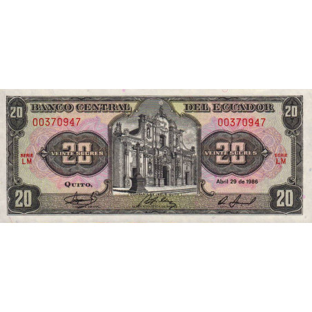 Equateur - Pick 121A - 20 sucres - Série LM - 29/04/1986 - Etat : NEUF