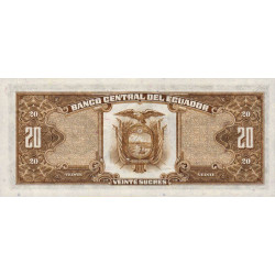 Equateur - Pick 121A - 20 sucres - Série LM - 29/04/1986 - Etat : NEUF