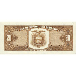 Equateur - Pick 121A - 20 sucres - Série LP - 22/11/1988 - Etat : NEUF