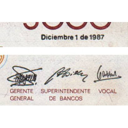 Equateur - Pick 126_AB - 5'000 sucres - 01/12/1987 - Etat : TTB+