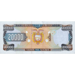 Equateur - Pick 129f1 - Série AE - 20'000 sucres - 05/10/1998 - Etat : NEUF