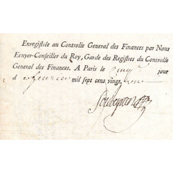 Paris - Louis XV - Emprunt royal de 1720 - Denier 40 - Sign. 2 - Etat : TTB
