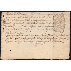 Chartres - Law document - 1600 livres - 27 octobre 1720 - Etat : TTB+