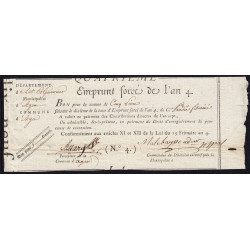 Lot-et-Garonne - Agen - Révolution - 1795 - Emprunt forcé de l'an IV - 5 francs - Etat : TTB