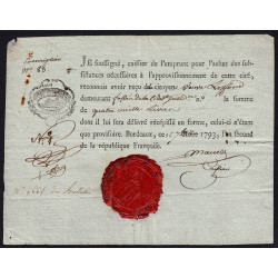 Gironde - Bordeaux - Révolution - 4000 livres - 1793 - Etat : TTB+
