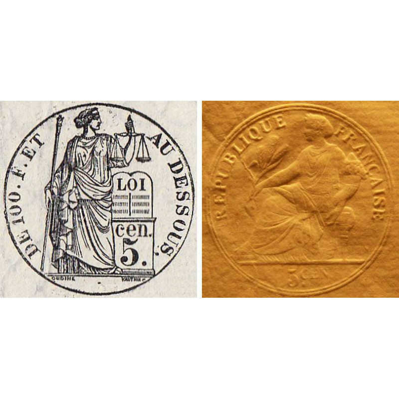 Cachet Humide Droit proportionnel - 1900 - 5 centimes - Etat : TTB+