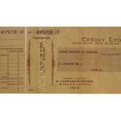 Crédit Lyonnais - Lyon - 1941 - Etat : TTB+
