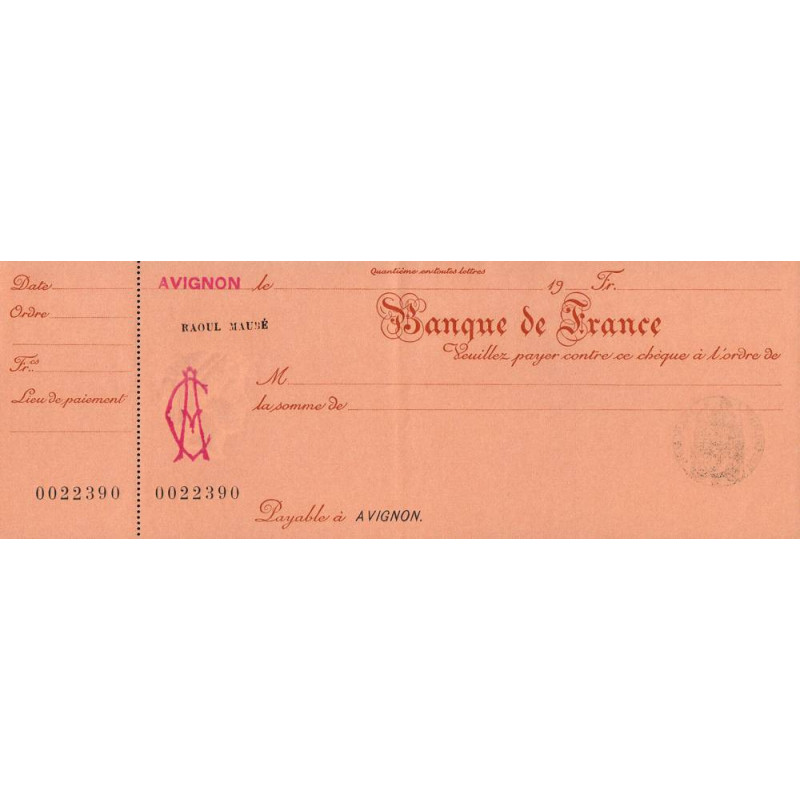 Banque de France - Avignon - 1930 - Etat : SPL