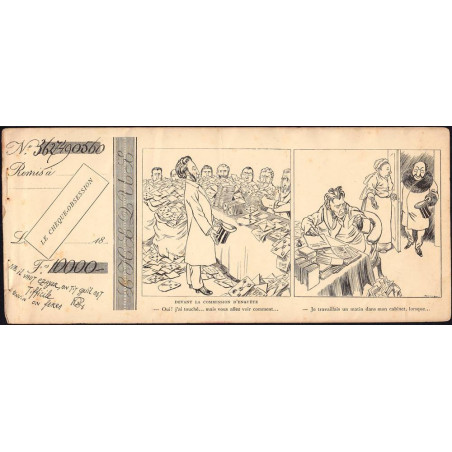 Le chèque obsession - 1892 - lot de 10 feuillets satiriques - Etat : TTB