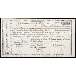 Gironde - Bazas - Louis XVIII - 100 francs - 1815 - Etat : TTB+