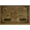 Assignat 20f-19 - Faux 5 livres - 1 novembre 1791 - Série 50B - Etat : SPL