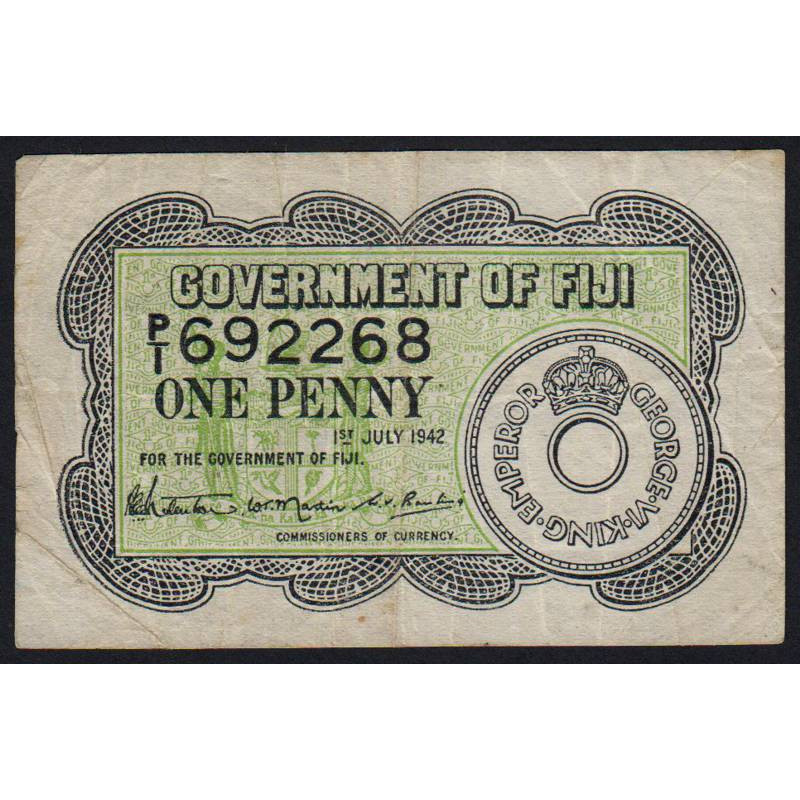 Fidji - Pick 47a - 1 penny - Série P/1 - 01/07/1942 - Etat : TB+