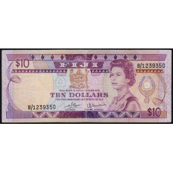 Fidji - Pick 79 - 10 dollars - Série B/1 - 1980 - Etat : TB
