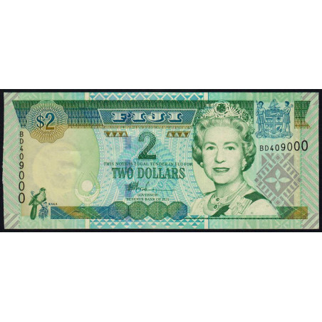 Fidji - Pick 104a - 2 dollars - Série BD - 2002 - Etat : pr.NEUF