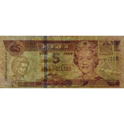 Fidji - Pick 105b - 5 dollars - Série AD - 2002 - Etat : TTB