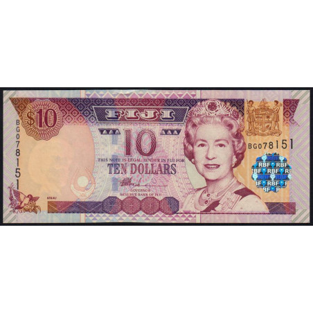 Fidji - Pick 106a - 10 dollars - Série BG - 2002 - Etat : NEUF