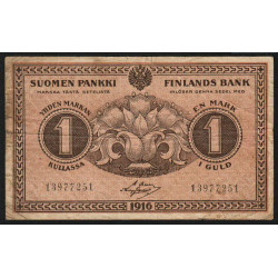 Finlande - Pick 19_7 - 1 markan kullassa - 1916 - Etat : TB-