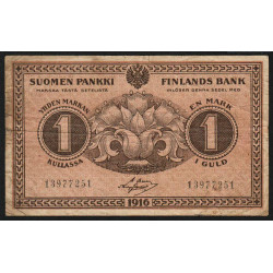 Finlande - Pick 19_7 - 1 markan kullassa - 1916 - Etat : TB-