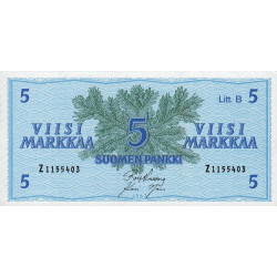 Finlande - Pick 106Aa_30 - 5 markkaa - Litt. B - Série Z - 1963 (1969) - Etat : NEUF