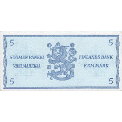 Finlande - Pick 106Aa_30 - 5 markkaa - Litt. B - Série Z - 1963 (1969) - Etat : NEUF