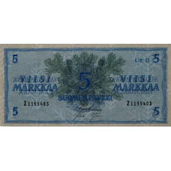 Finlande - Pick 106Aa_30 - 5 markkaa - Litt.B - Série Z - 1963 (1969) - Etat : NEUF