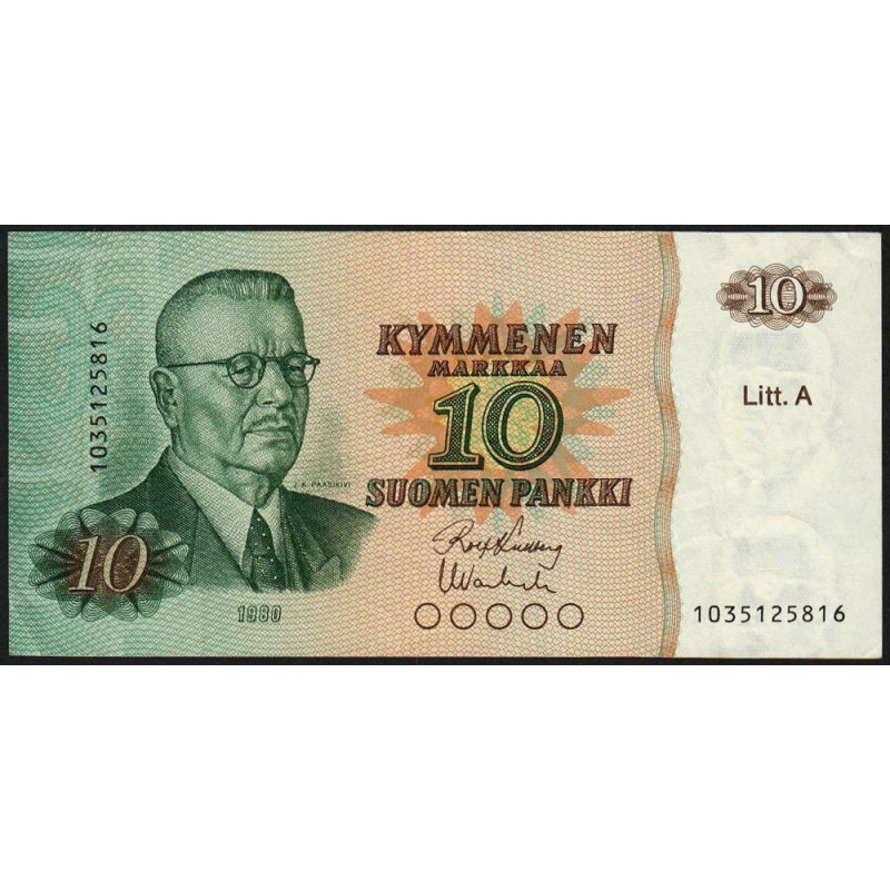 Finlande - Pick 112a_11 - 10 markkaa - Litt. A - 1980 (1984) - Etat : TTB+