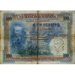 Espagne - Pick 69a - 100 pesetas - 01/07/1925 - Série A - Etat : TB-
