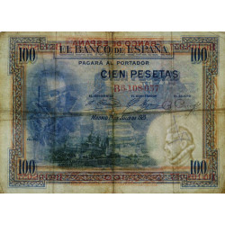 Espagne - Pick 69a - 100 pesetas - 01/07/1925 - Série B - Etat : TB