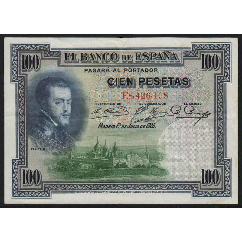 Espagne - Pick 69c - 100 pesetas - 01/07/1925 (1936) - Série E - Etat : SUP