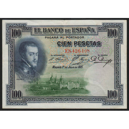 Espagne - Pick 69c - 100 pesetas - 01/07/1925 (1936) - Série E - Etat : SUP