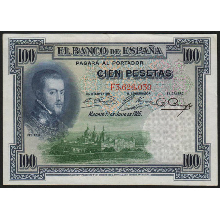 Espagne - Pick 69c - 100 pesetas - 01/07/1925 (1936) - Série F - Etat : SUP