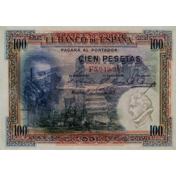 Espagne - Pick 69c - 100 pesetas - 01/07/1925 (1936) - Série F - Etat : pr.NEUF