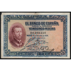 Espagne - Pick 71a - 25 pesetas - 10/10/1926 - Série B - Etat : TB-