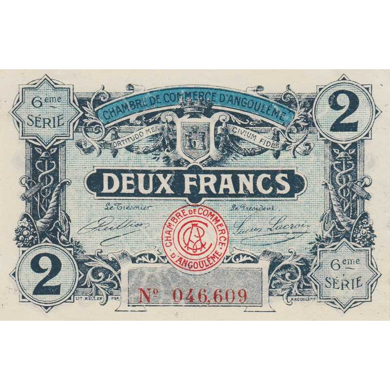 Angoulême - Pirot 9-49 - 2 francs - 6ème série - 14/01/192 - Etat : SPL