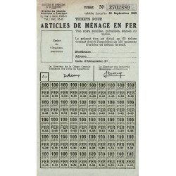 Articles de ménage en fer - 1948 - Etat : SUP
