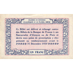 Alençon & Flers (Orne) - Pirot 6-17 - 1 franc - Série 2L1 - 10/08/1915 - Etat : SUP+