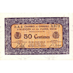 Alençon & Flers (Orne) - Pirot 6-33 - 50 centimes - Série 3A1 - 10/08/1915 - Etat : NEUF
